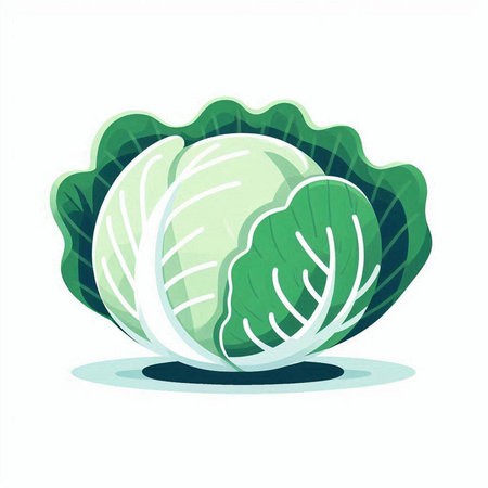 Cabbage. Vector illustration. Isolated on a white background.のイラスト素材
