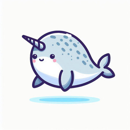Cute narwhal. Vector illustration. Cute cartoon character.のイラスト素材