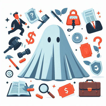 Halloween flat icons set. Vector illustration of Halloween symbols and elements.のイラスト素材