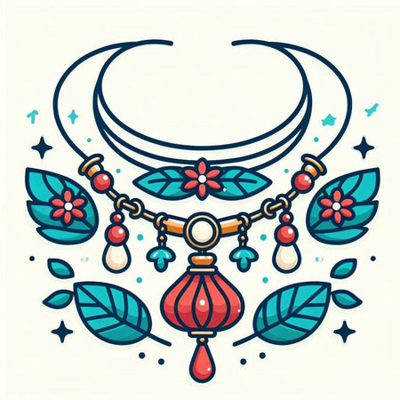 Hand drawn vector illustration of dreamcatcher with decorative elements. Doodle style.のイラスト素材