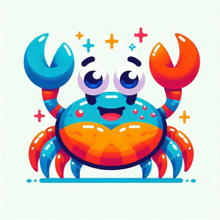 Cute cartoon crab. Vector illustration. Cute cartoon crab.のイラスト素材
