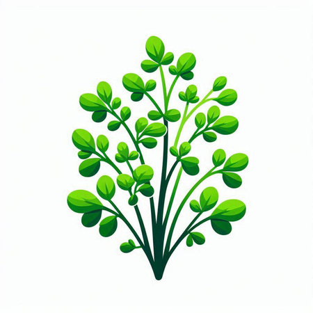 Green leaves isolated on white background. Vector illustration. Eps 10.のイラスト素材