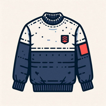 Vector illustration of a sweater with a pattern on a white background.のイラスト素材