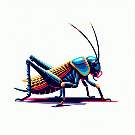 Grasshopper. Vector illustration of a grasshopper.のイラスト素材
