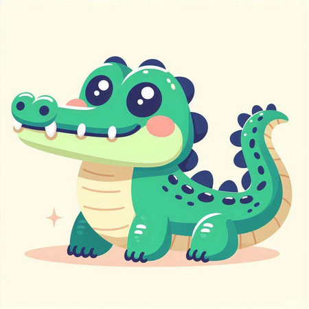 Cute crocodile. Vector illustration of a cartoon crocodile.のイラスト素材