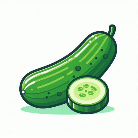 Cucumber vector illustration. Cucumber isolated on white background.のイラスト素材