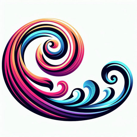 abstract colorful waves on a white background, vector illustration eps10のイラスト素材