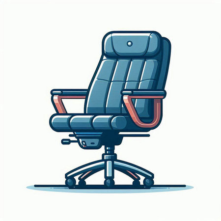 Office chair isolated on white background. Vector illustration in cartoon style.のイラスト素材