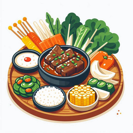 Illustration of japanese food. Vector illustration of japanese cuisine.のイラスト素材