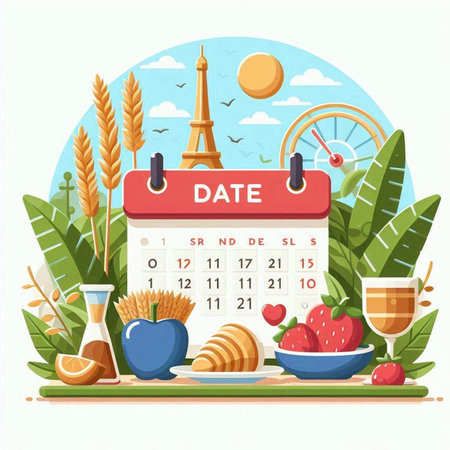 Day of the week. Vector illustration in flat style. Calendar for each day.のイラスト素材
