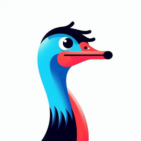 vector illustration of an ostrich on a white background. vector illustrationのイラスト素材