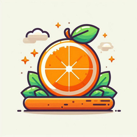Orange fruit icon, flat design, vector illustration, eps10のイラスト素材