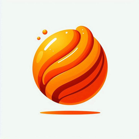 Abstract orange planet on white background. Vector illustration. Eps 10.のイラスト素材