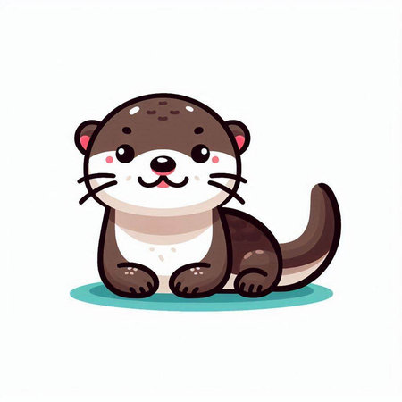 Cute otter vector illustration. Cute cartoon animal character.のイラスト素材