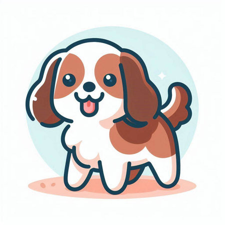 Cute cartoon dog on white background. Vector illustration for your designのイラスト素材