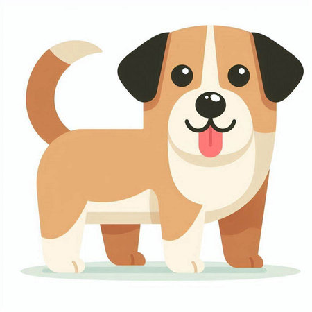 Cute cartoon dog isolated on a white background. Vector illustration.のイラスト素材