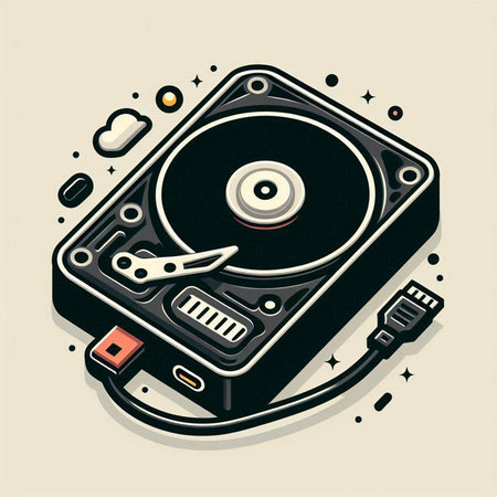 Retro turntable player vector illustration in retro style. EPS10のイラスト素材