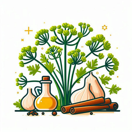 Illustration of spices and herbs. Vector illustration for your design.のイラスト素材