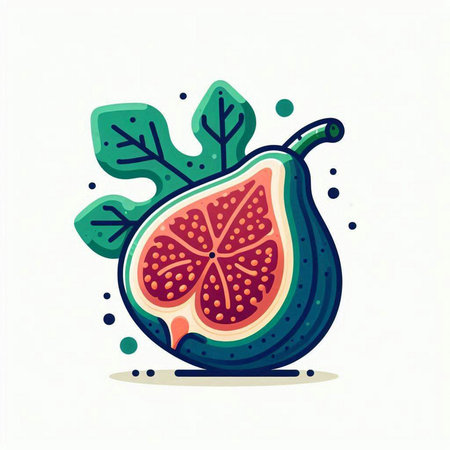 Figs fruit isolated on white background. Hand drawn vector illustration.のイラスト素材