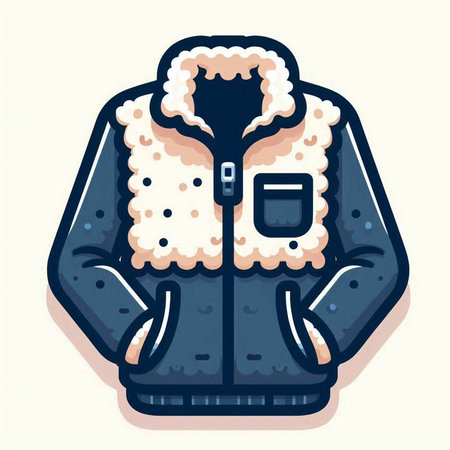 Winter jacket. Vector illustration. Isolated on a white background.のイラスト素材