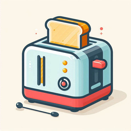 Toaster in flat style. Vector illustration of a toaster.のイラスト素材
