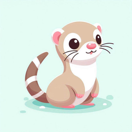 Cute little mouse cartoon vector illustration. Funny pet animal character.のイラスト素材