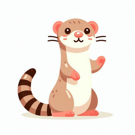 Cute cartoon otter. Vector illustration isolated on white background.のイラスト素材