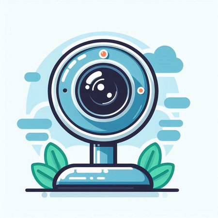 Webcam icon in flat design style. Webcam vector illustration.のイラスト素材