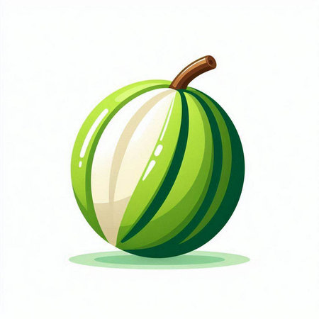 Illustration of a watermelon on a white background. Vector illustrationのイラスト素材