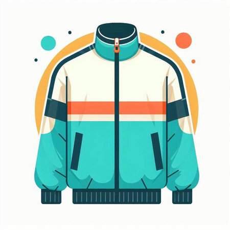 Jacket for winter sports. Vector illustration in flat cartoon style.のイラスト素材