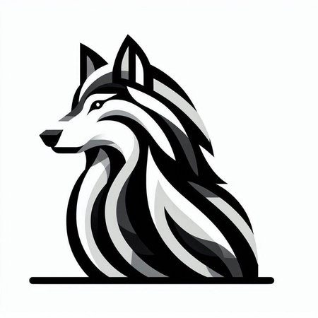 Vector image of a wolf head on a white background. Design elementのイラスト素材