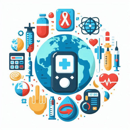 World healthcare day concept. Vector illustration of world health day poster.のイラスト素材