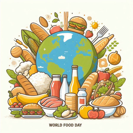 World food day. Vector illustration of world food day. World food day.のイラスト素材