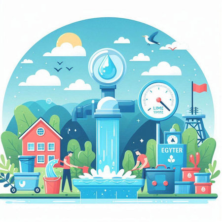Save water concept. Vector illustration in flat cartoon style. Save water concept.のイラスト素材