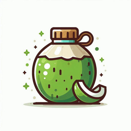 Sliced melon in a glass jar. Vector illustration.のイラスト素材