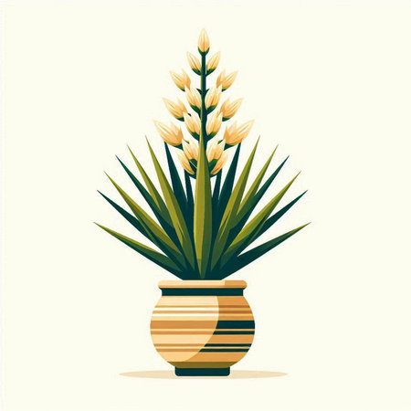 Illustration of succulent plant in a pot. Vector illustration.のイラスト素材