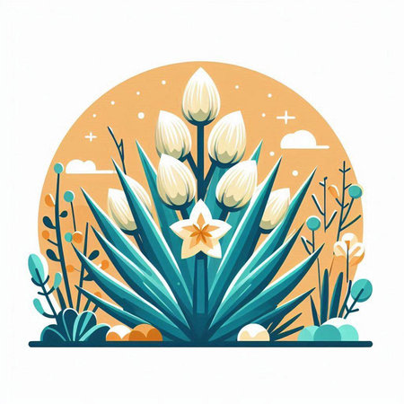 Flowers in the garden. Vector illustration in a flat style.のイラスト素材