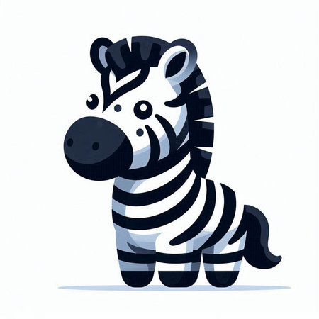 Zebra on a white background. Vector illustration of a cartoon animal.のイラスト素材