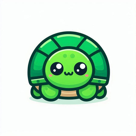 Cute funny turtle character. Vector flat cartoon illustration. Isolated on white backgroundのイラスト素材