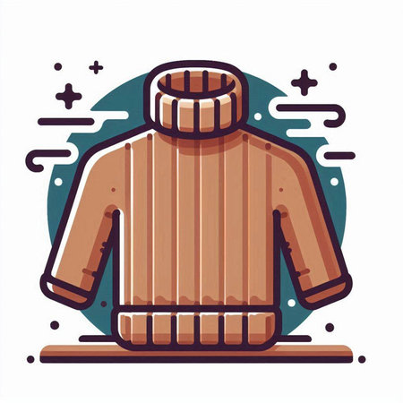 Winter knitted sweater icon. Vector illustration in trendy flat style.のイラスト素材
