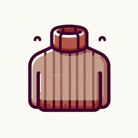 Illustration of a sweater with a wooden handle on a white backgroundのイラスト素材