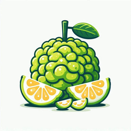 Bergamot fruit vector illustration isolated on the white background.のイラスト素材