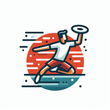Badminton player vector icon. Badminton player illustration.のイラスト素材