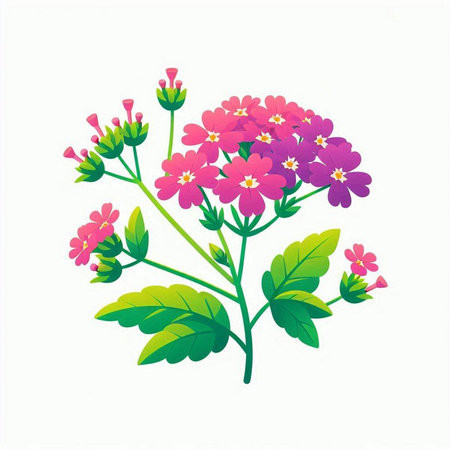 Illustration of a bunch of pink flowers on a white background.のイラスト素材