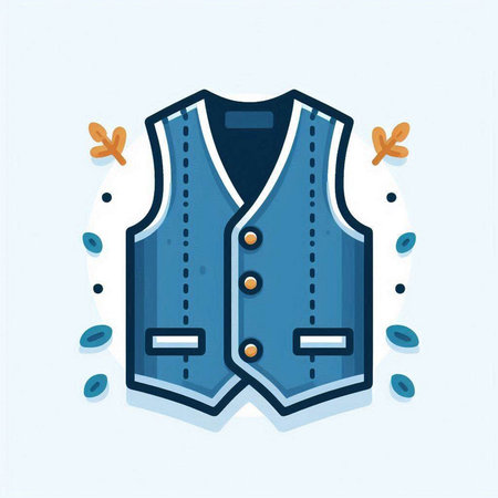Vector illustration of a vest with a collar on a white background.のイラスト素材