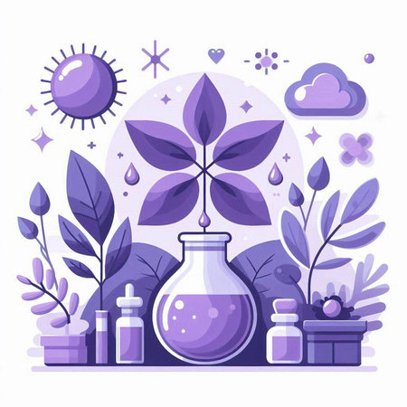 Flat design vector illustration concept of aromatherapy, spa, aromatherapy, beauty salon, aromatherapy.のイラスト素材