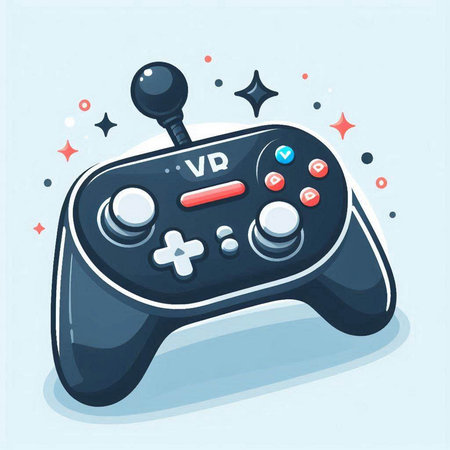 Joystick gamepad icon. Vector illustration in flat cartoon style.のイラスト素材