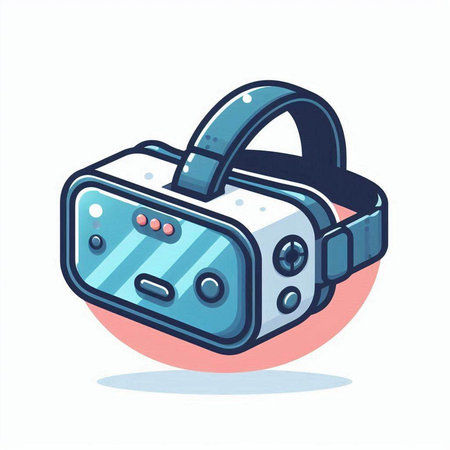 VR headset icon. Vector illustration of a virtual reality headset icon.のイラスト素材