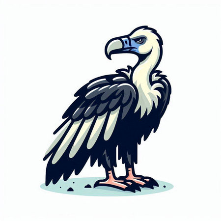 Griffon vulture. Vector illustration of a griffon vulture.のイラスト素材