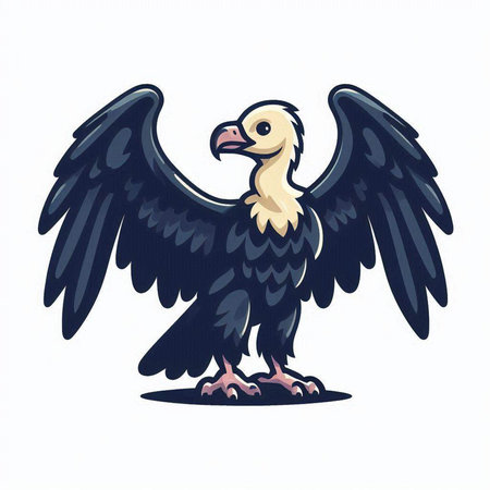 Vulture. Vector illustration of a vulture on a white background.のイラスト素材